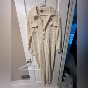 Free People Cream Jumpsuit